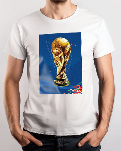 Tee football world cup trophy geometric - @Artnesia