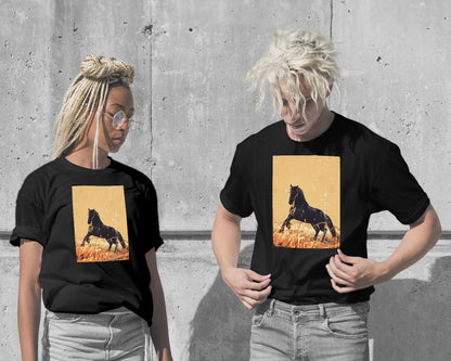 T-Shirt-Friesian Horse Illustration - @ColorizeStudio-wow.fan