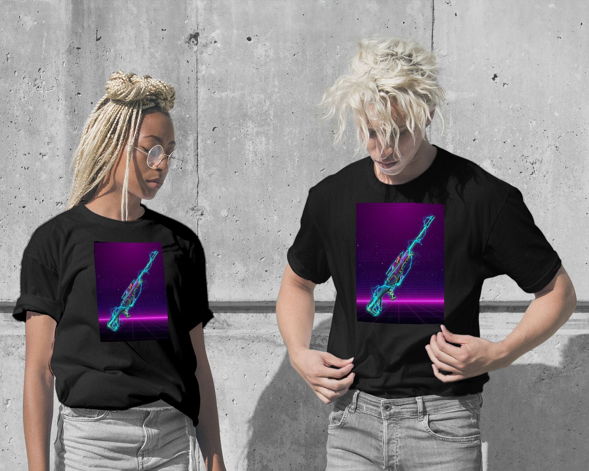 T-Shirt-Glitchpop Operator Valorant - @nueman-wow.fan