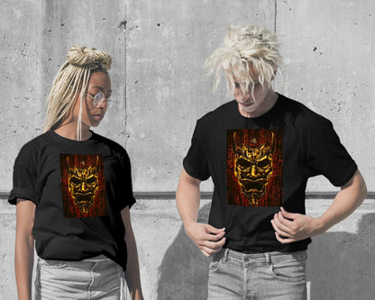 T-Shirt-Golden Oni Mask Matrix - @SyanArt-wow.fan