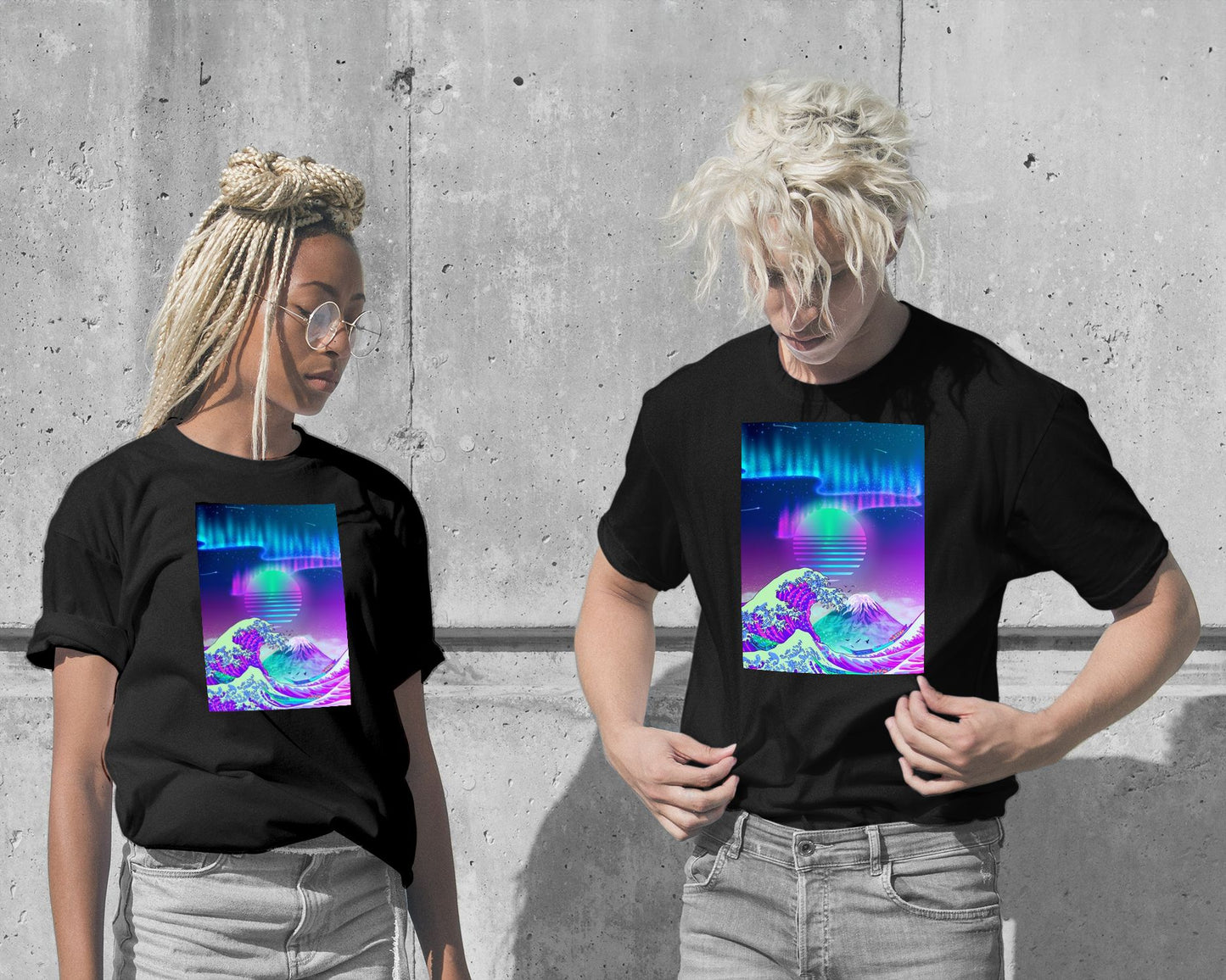 T-Shirt-GREAT WAVE KANAGAWA FANTASY AURORA - @IlhamQrov-wow.fan