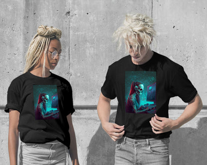 T-Shirt-ILLUSTRATION DARK SKULL GIRL GAMER - @RAMRAMCLUB-wow.fan