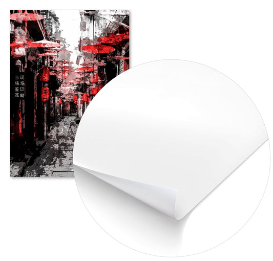 Japan Street sacred temple red umbrella - @SyanArt