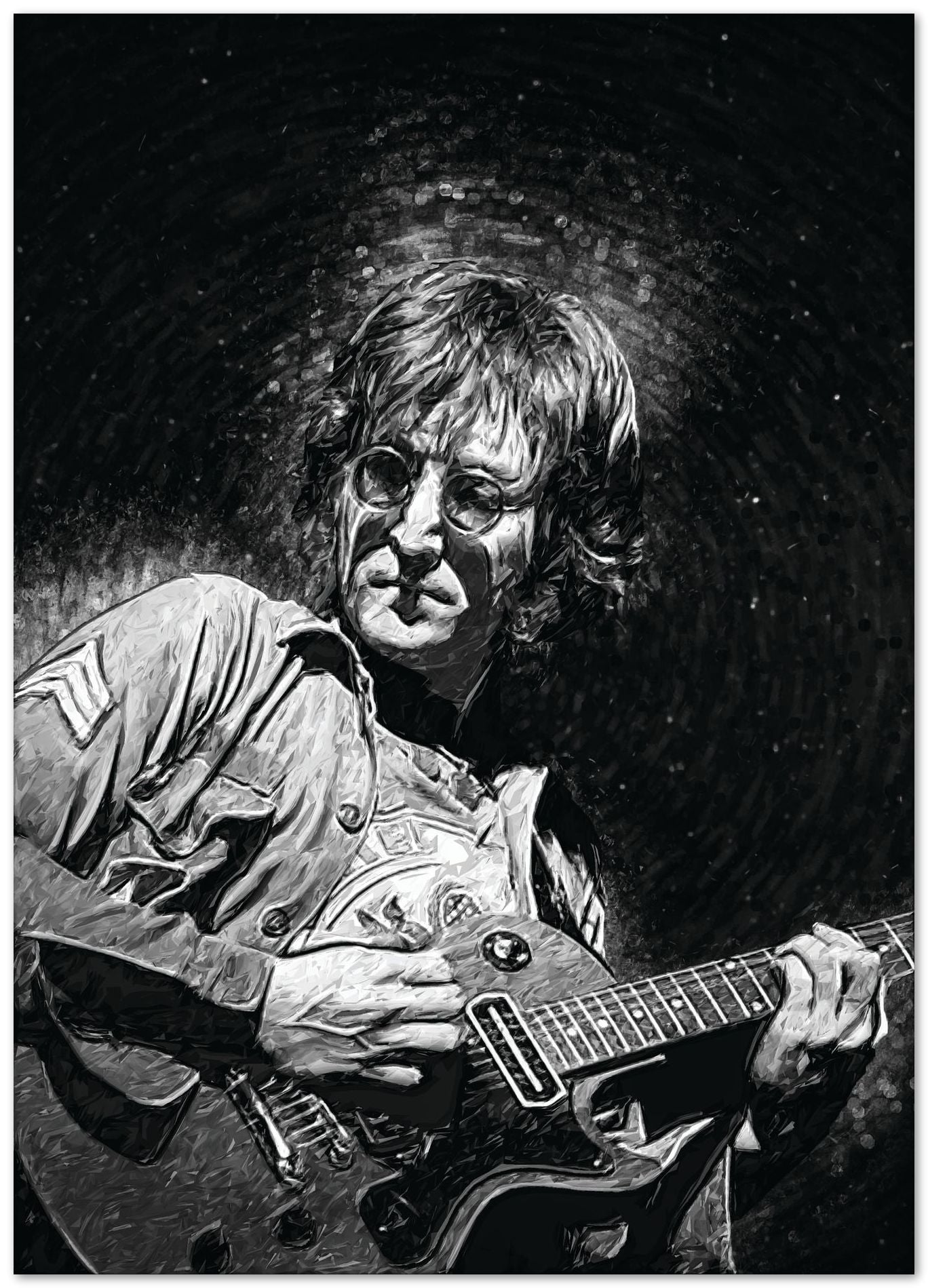 John Lennon Black White - @Masahiro_art