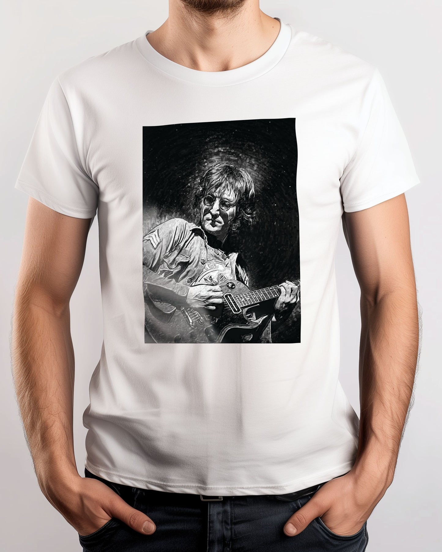 John Lennon Black White - @Masahiro_art