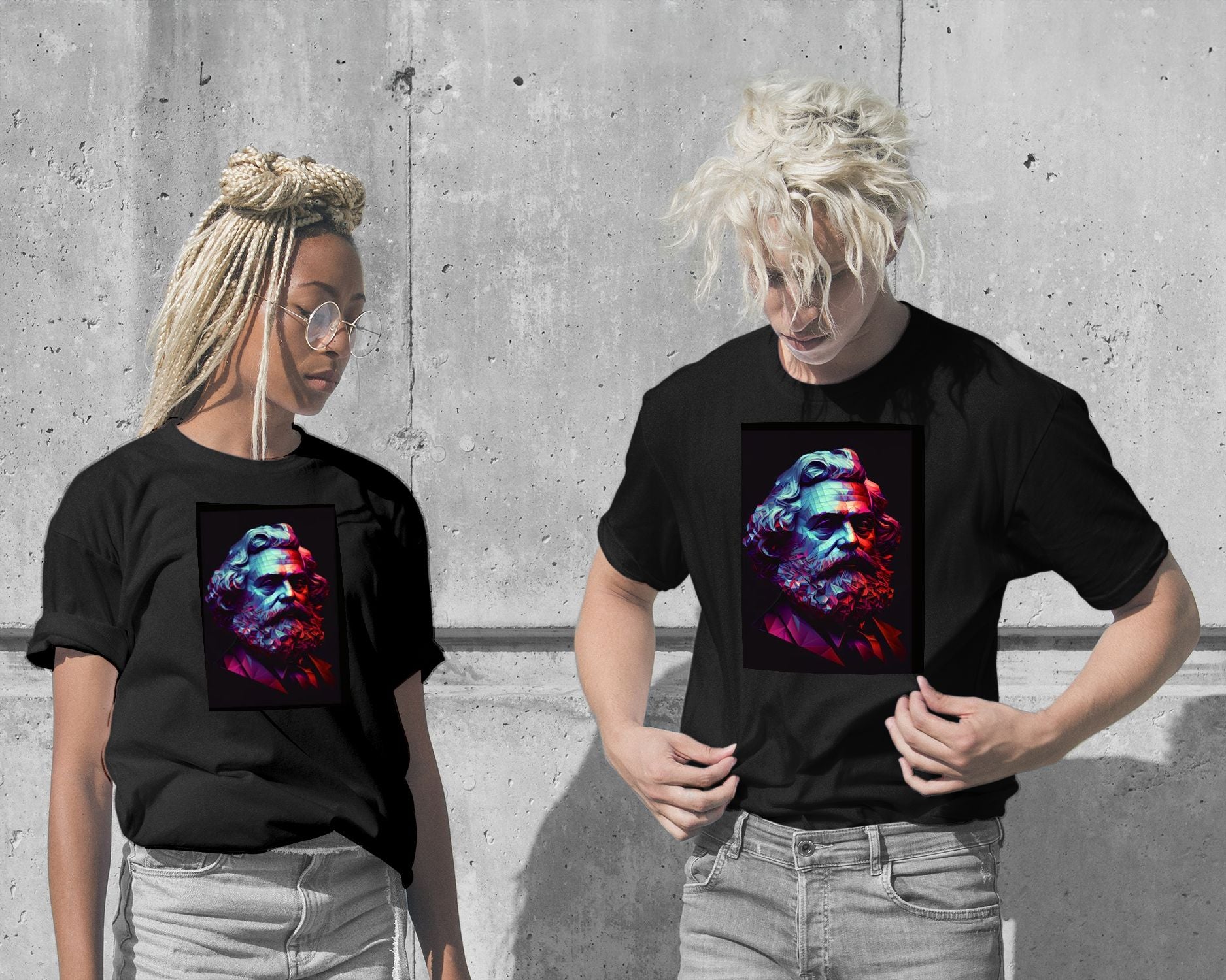 T-Shirt-Karl Marx Low Poly - @WpapArtist-wow.fan