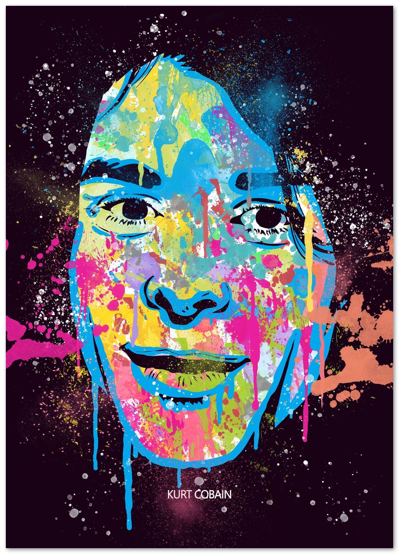 KURT COBAIN NIRVANA ABSTRACT PAINTING - @RAMRAMCLUB