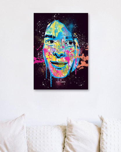 KURT COBAIN NIRVANA ABSTRACT PAINTING - @RAMRAMCLUB