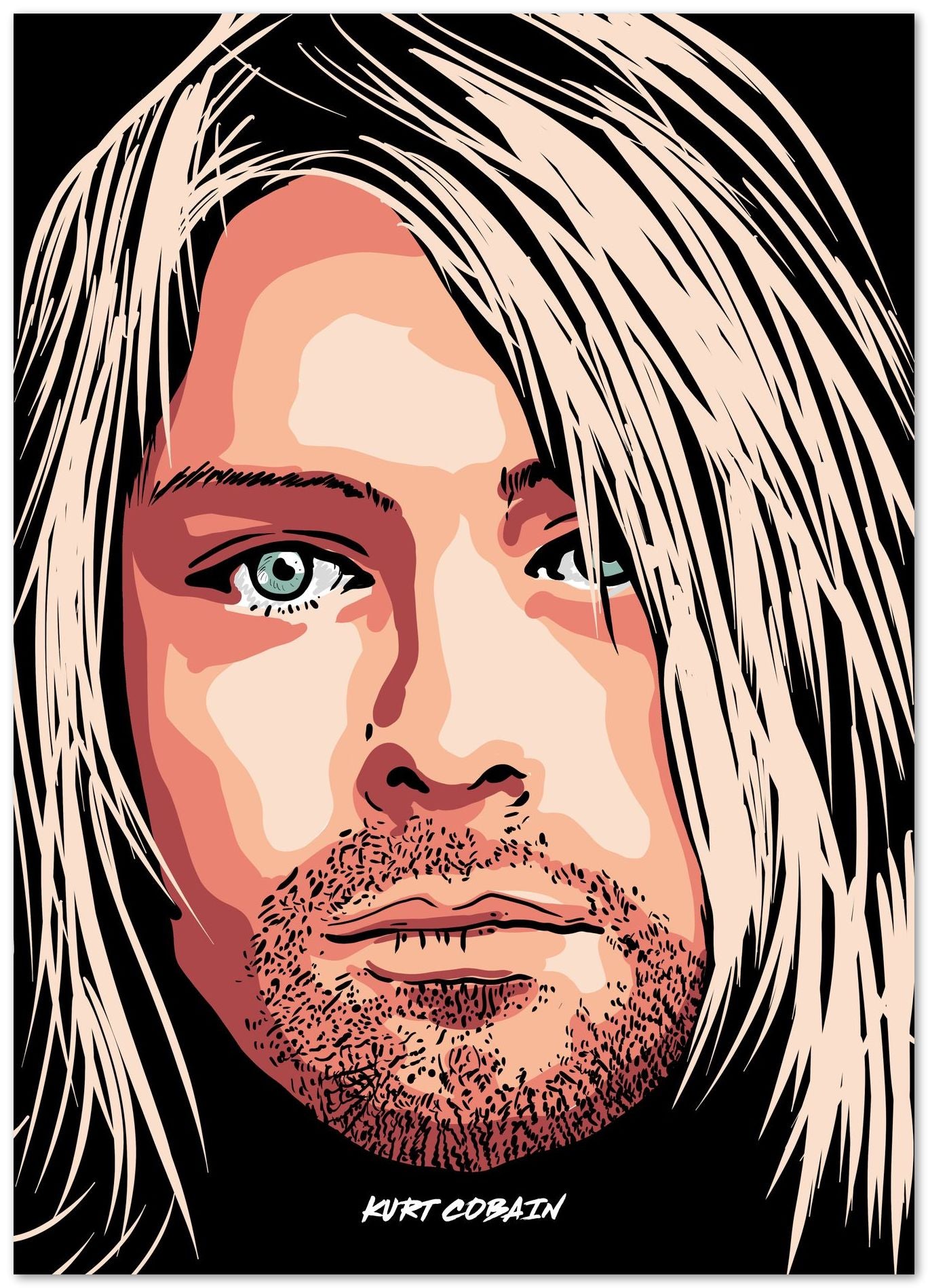 KURT COBAIN NIRVANA VECTOR ILLUSTRATION - @RAMRAMCLUB