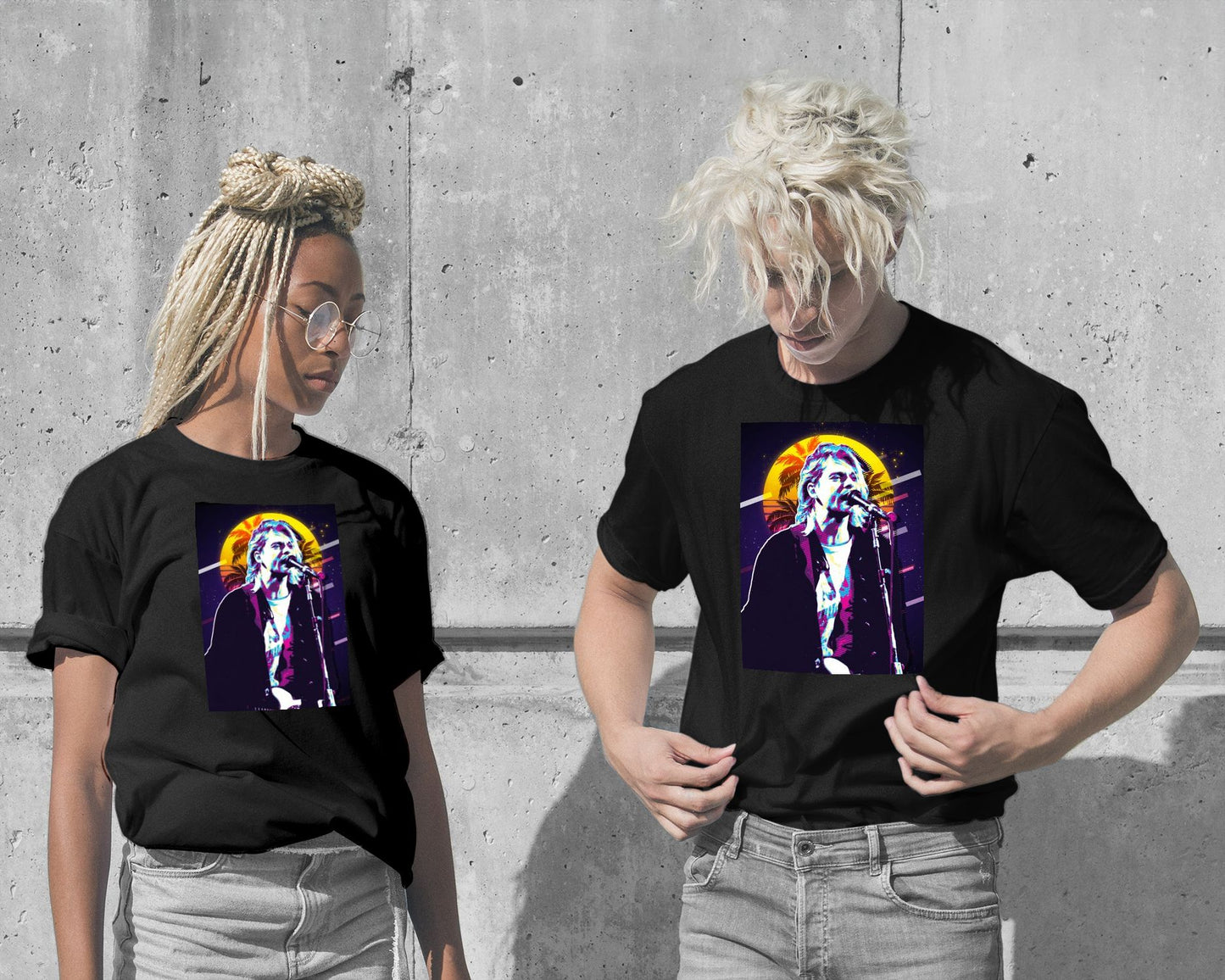 T-Shirt-Kurt Cobain Retro Art Legend - @ColorizeStudio-wow.fan