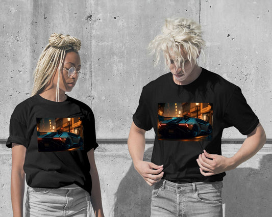 Tee Lamborgini Neon City  - @LightCreative