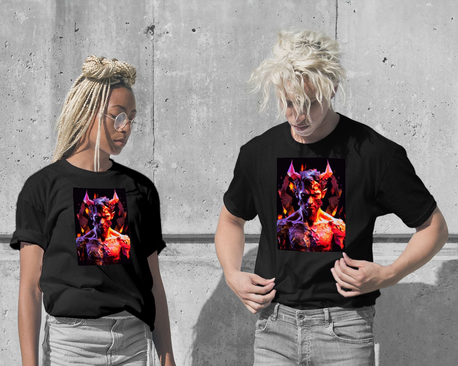 T-Shirt-Lucifer Low Poly - @WpapArtist-wow.fan