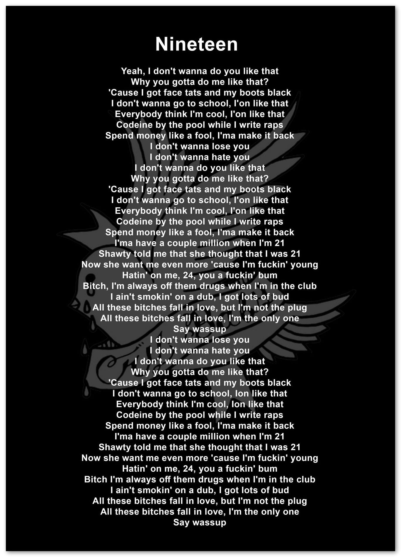 Lyric Song Lil Peep - @LegendArt