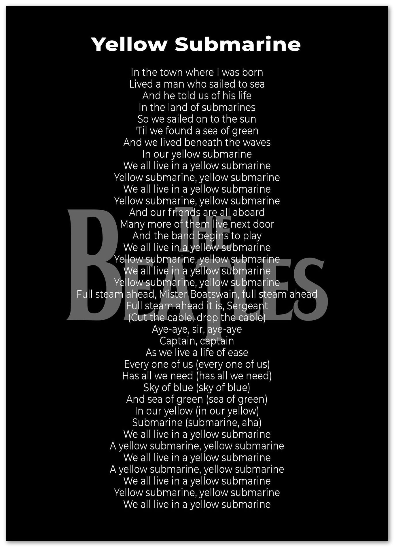 Lyric Song The Beatles - @LegendArt