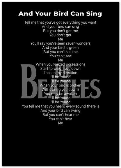 Lyric Song The Beatles - @LegendArt