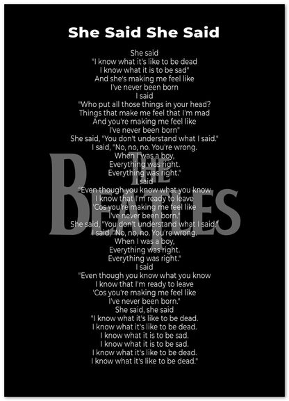 Lyric Song The Beatles - @LegendArt