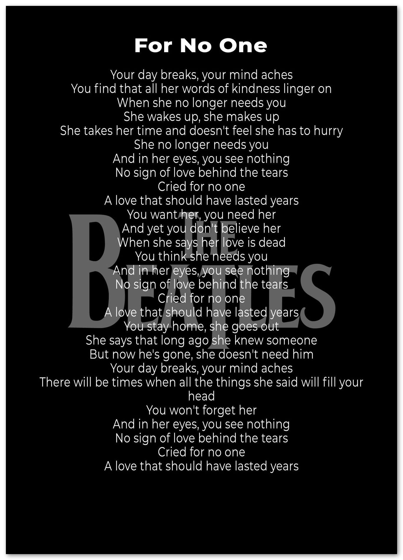 Lyric Song The Beatles - @LegendArt