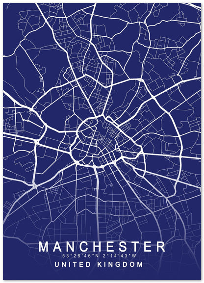 Manchester Map Blueprint - @GreyArt