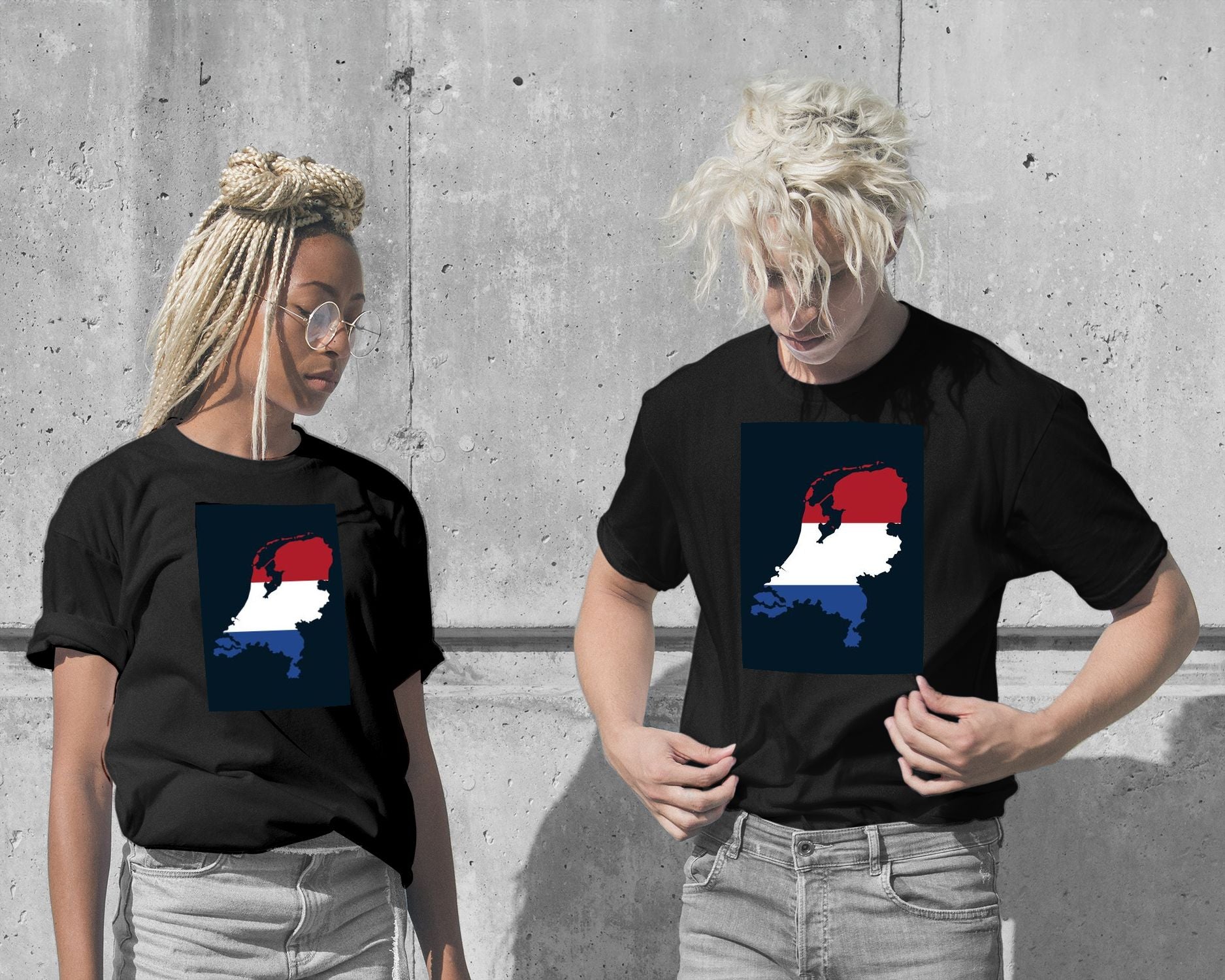 T-Shirt-Map Area: Netherlands with Flag - @HidayahCreative-wow.fan