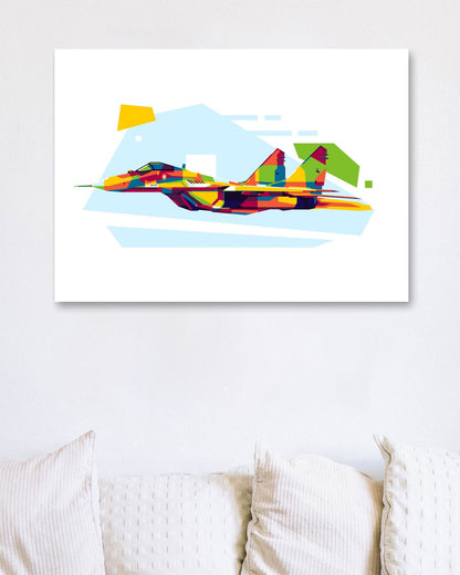 MiG-29 in WPAP Illustration - @lintank_popart