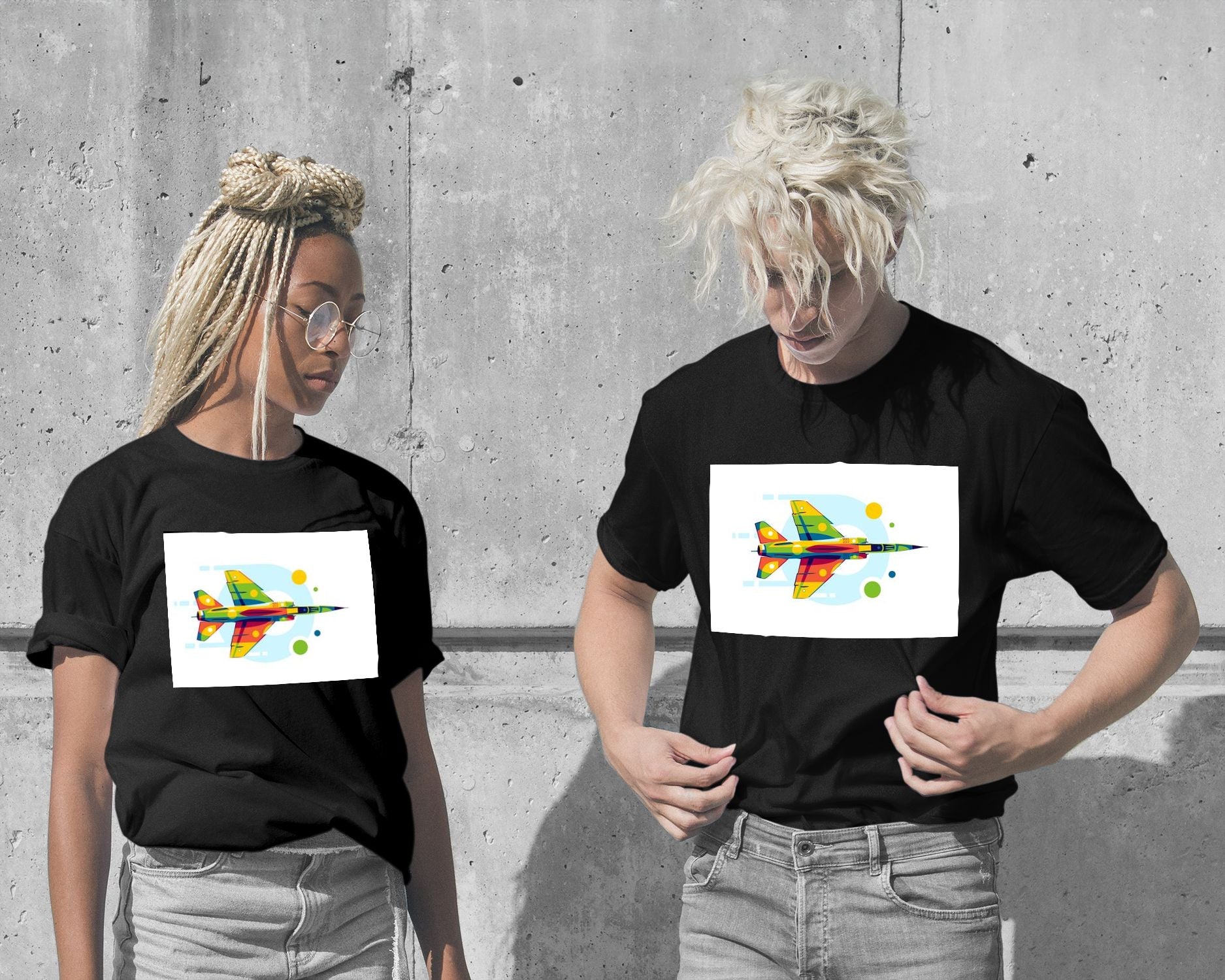 T-Shirt-Mirage F1 Fighter in Pop Art Illustration - @lintank_popart-wow.fan