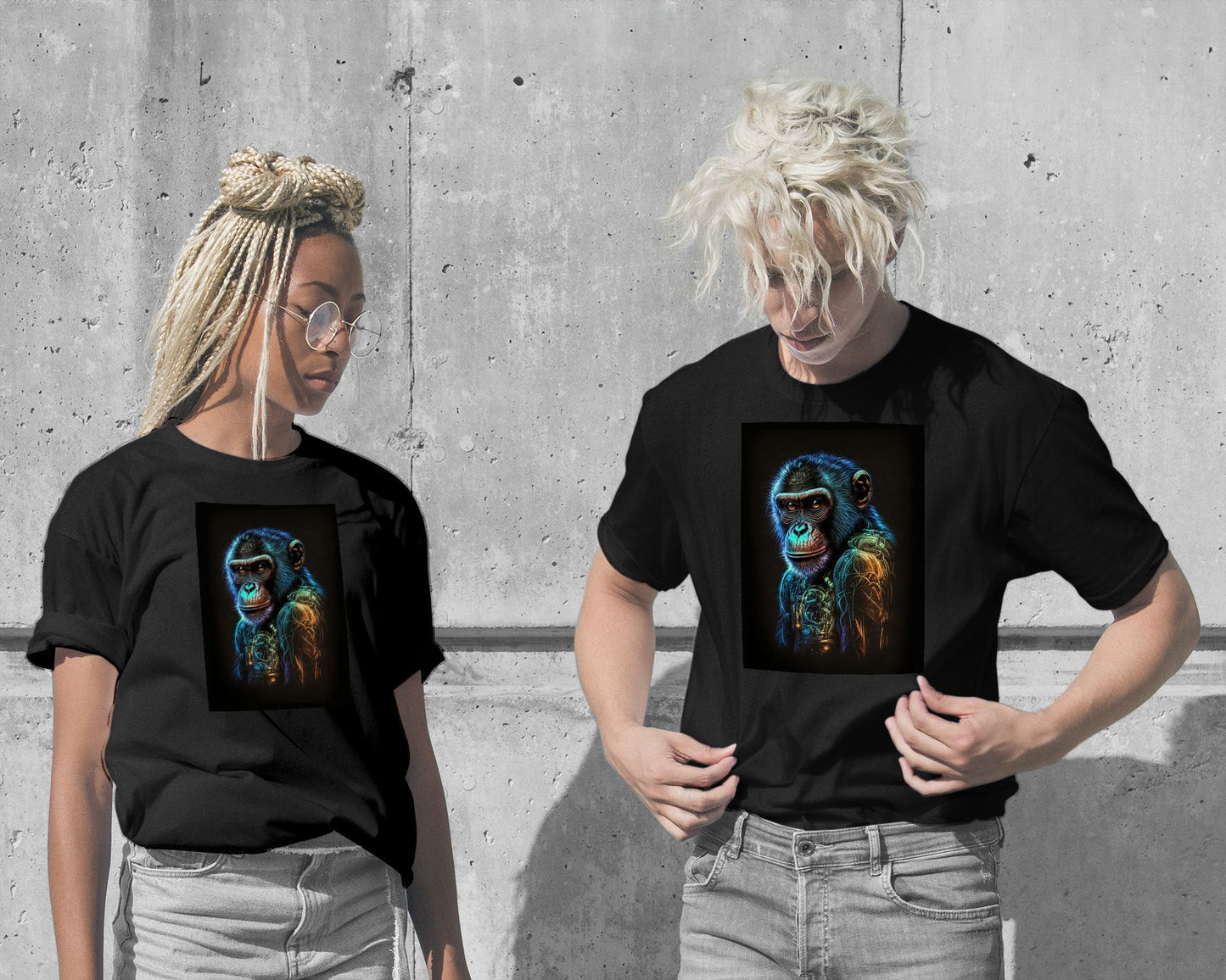 T-Shirt-Monkey Cyber digital art - @WpapArtist-wow.fan