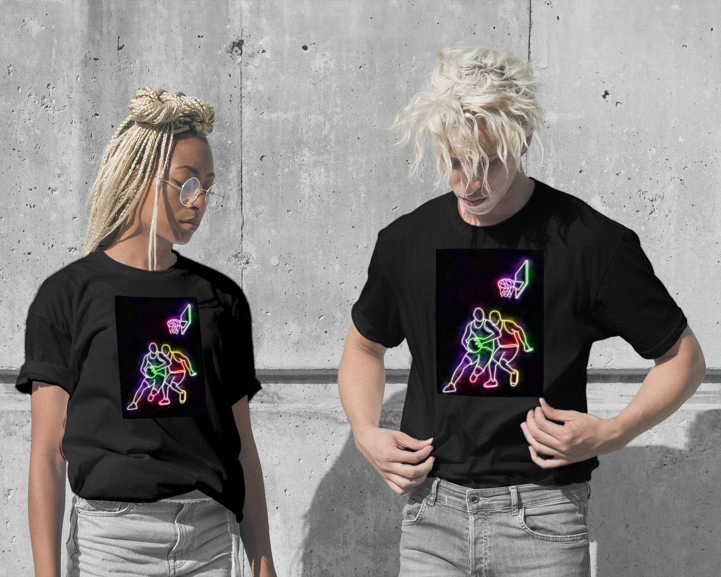 T-Shirt-neon basketballers art17 - @izmo-wow.fan