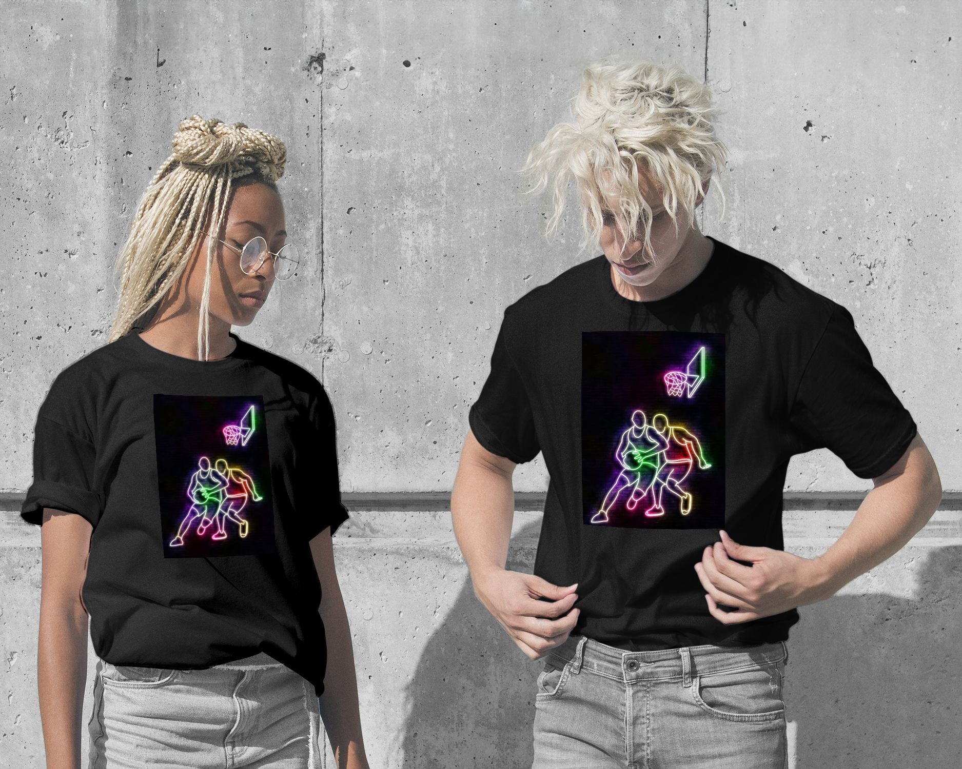 T-Shirt-neon basketballers art17 - @izmo-wow.fan