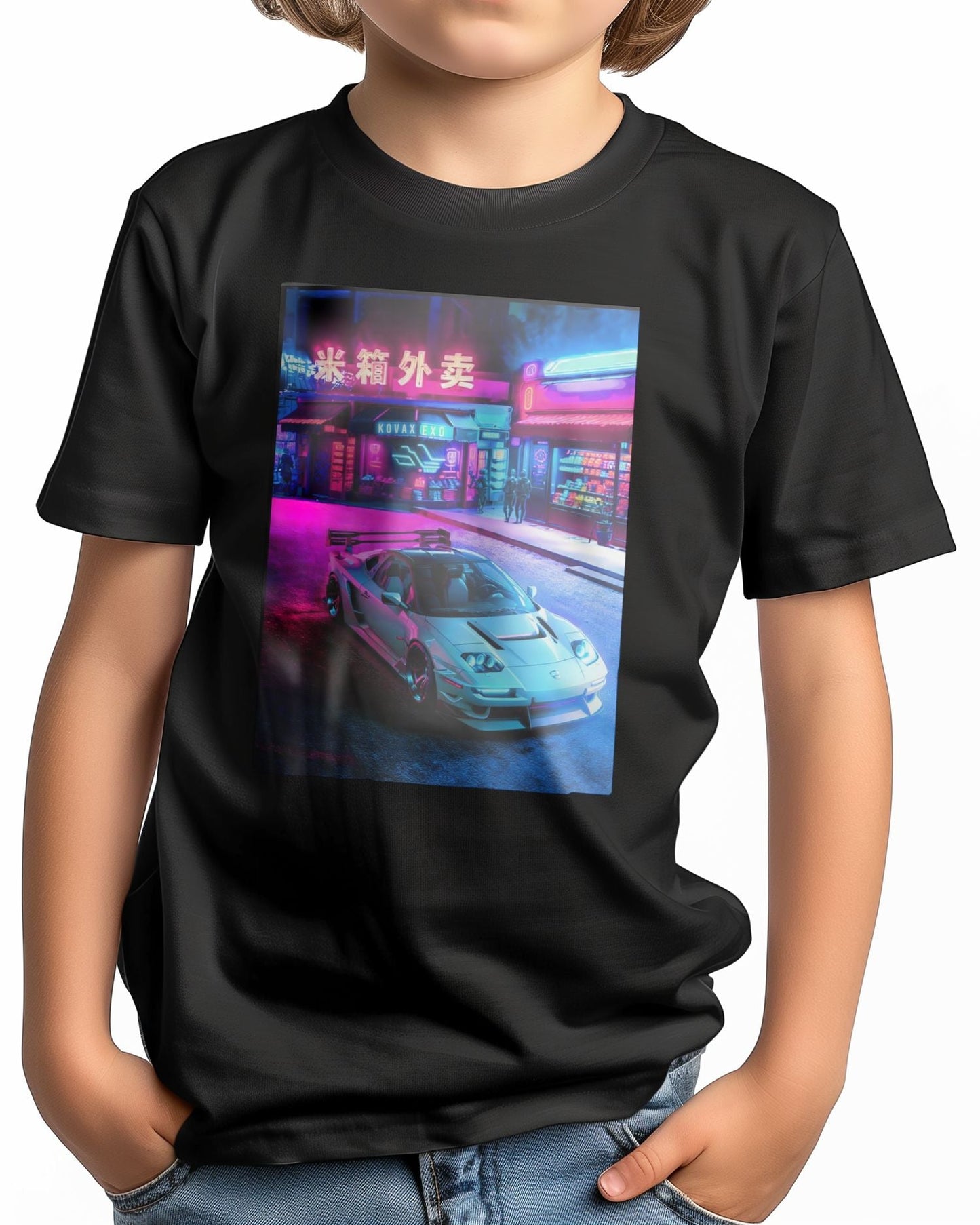 Tee Neon Cyberpunk Tokio Super Car Night - @SyanArt