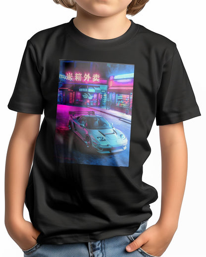 Tee Neon Cyberpunk Tokio Super Car Night - @SyanArt