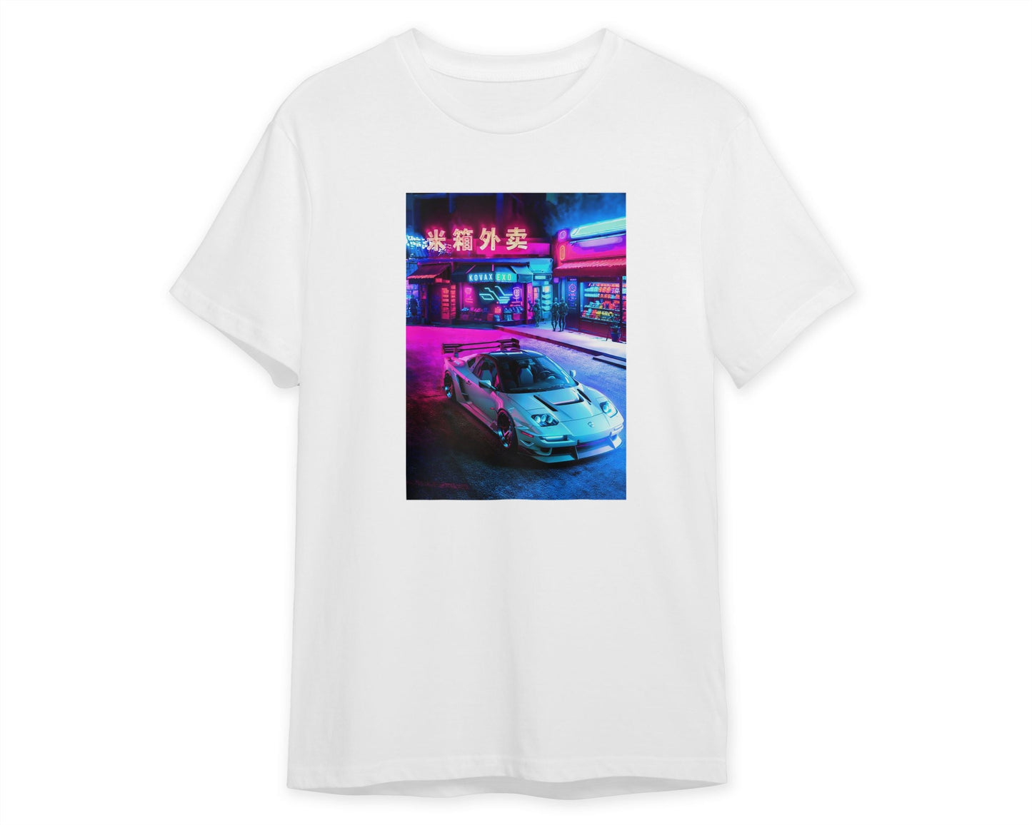 Tee Neon Cyberpunk Tokio Super Car Night - @SyanArt