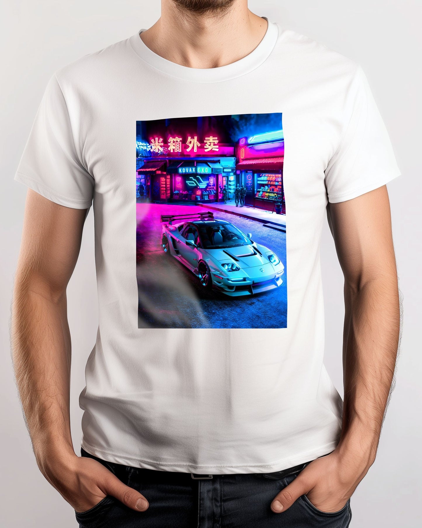 Tee Neon Cyberpunk Tokio Super Car Night - @SyanArt