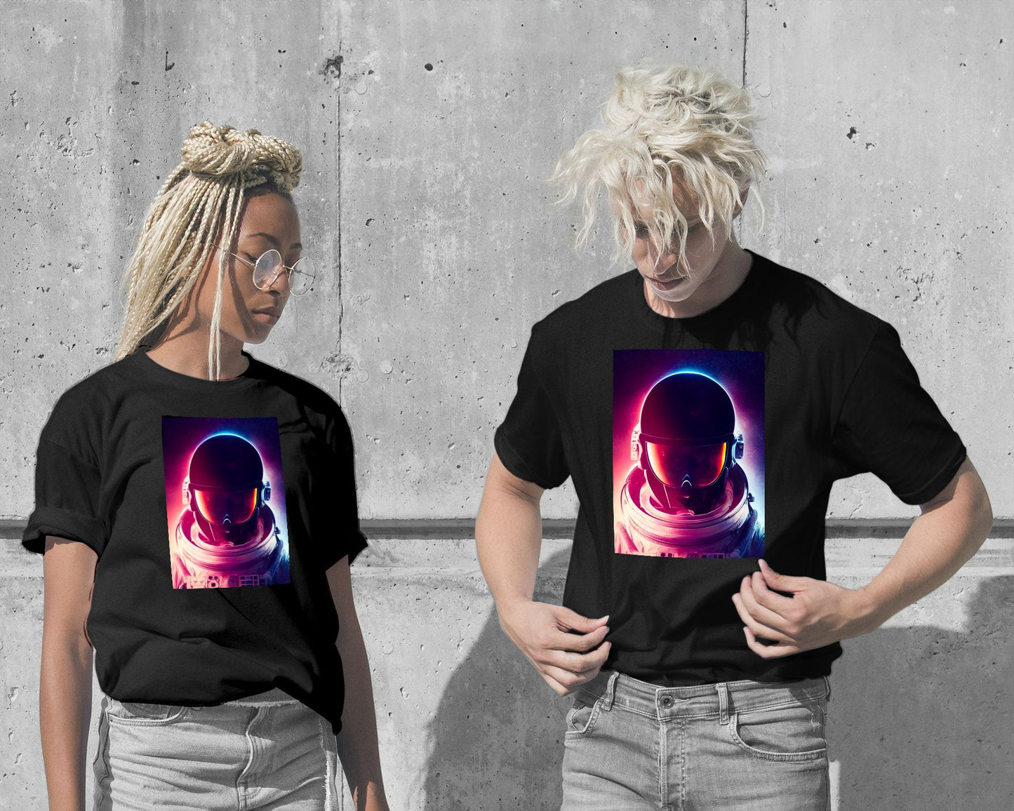 T-Shirt-Neon Spaceman - @Windriani-wow.fan