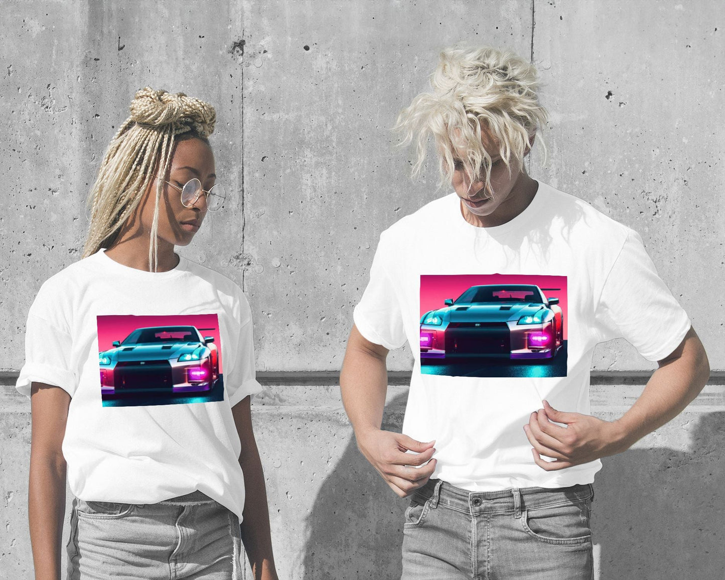 Tee Nissan GT-R Synthwave  - @MyKido