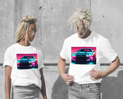 Tee Nissan GT-R Synthwave  - @MyKido