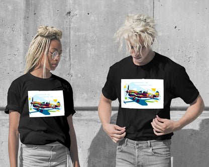 T-Shirt-P-40 Warhawk in WPAP Illustration - @lintank_popart-wow.fan