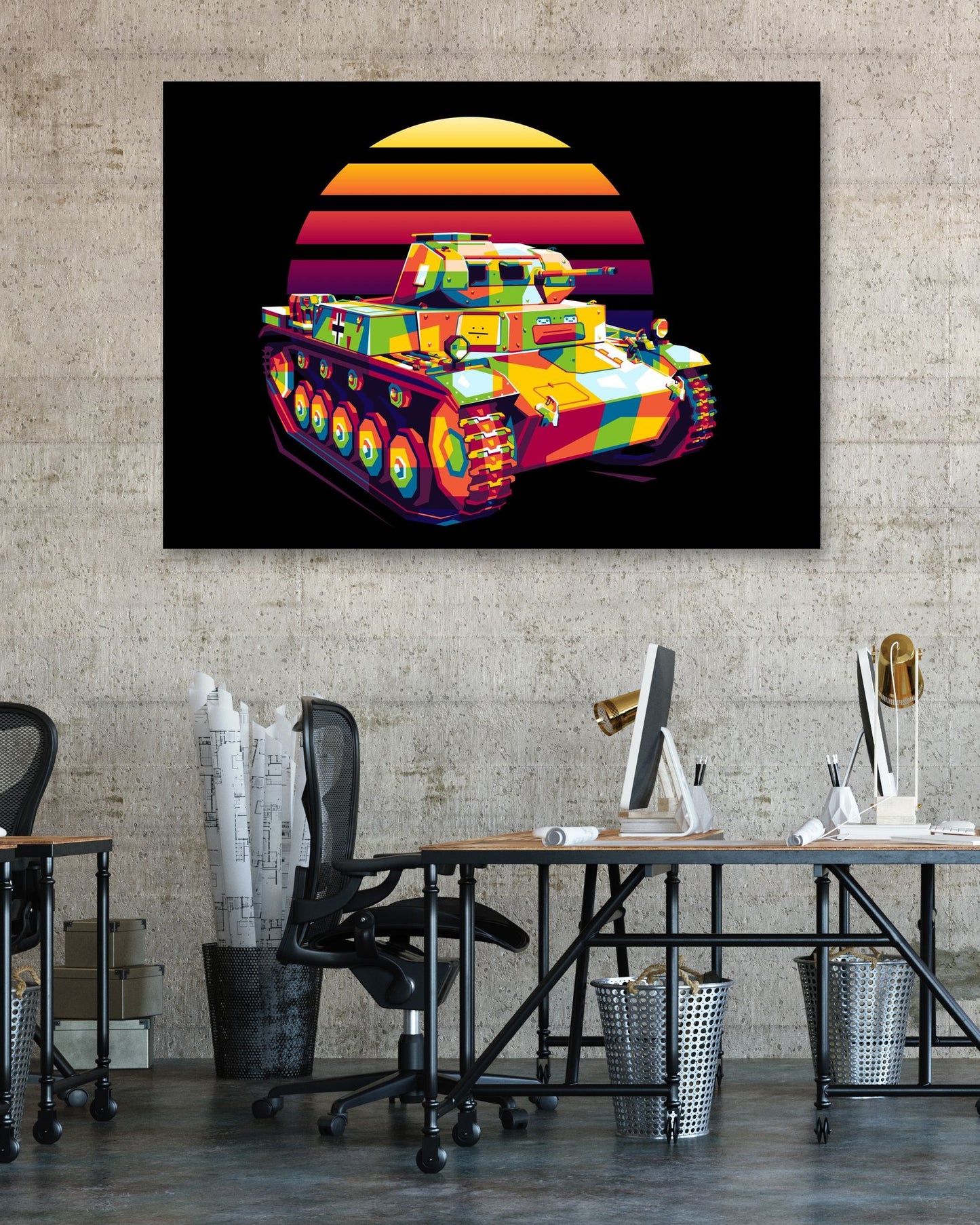 Panzer II in WPAP Illustration - @lintank_popart