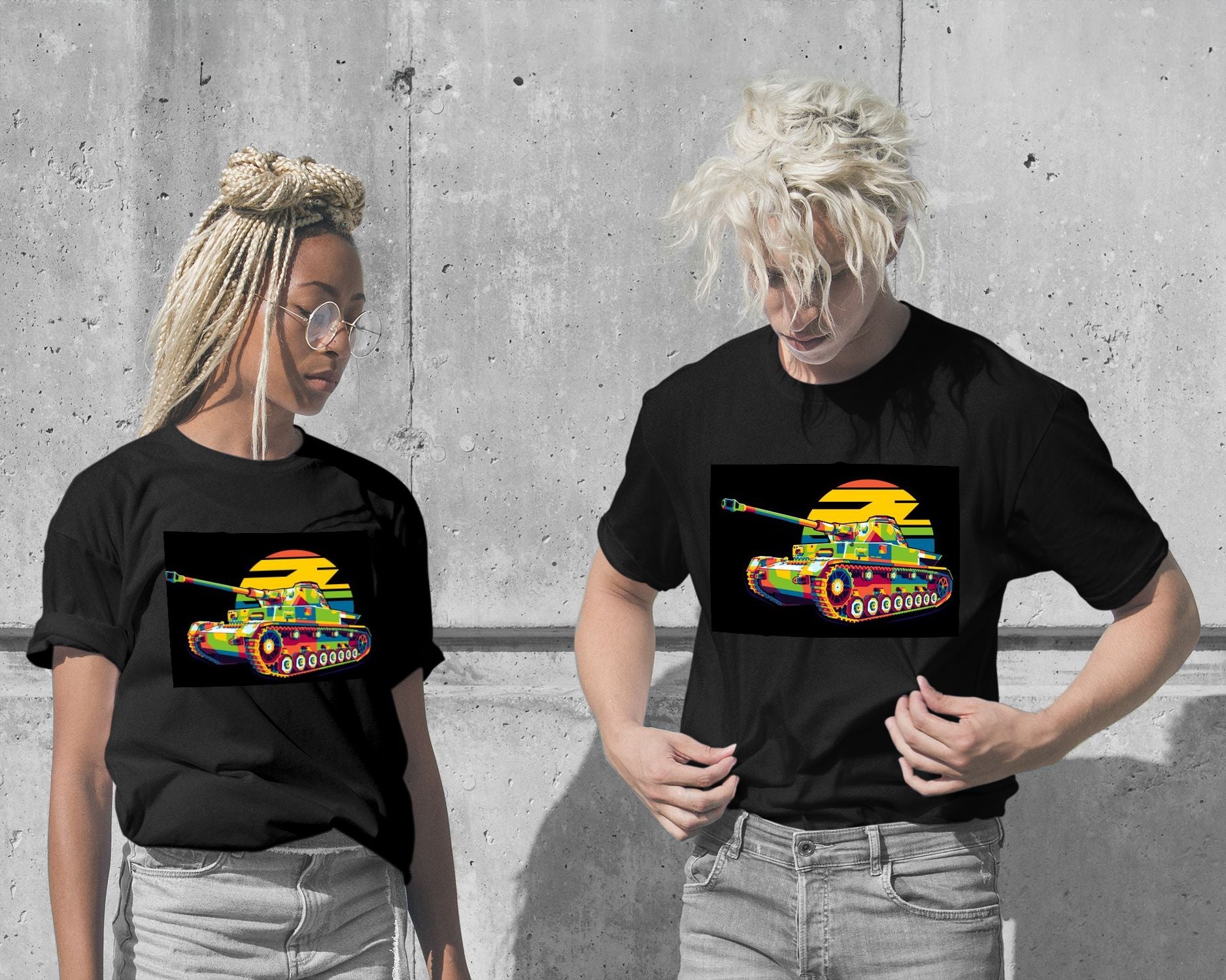 T-Shirt-Panzerkampfwagen IV Ausf. J in WPAP Illustration - @lintank_popart-wow.fan