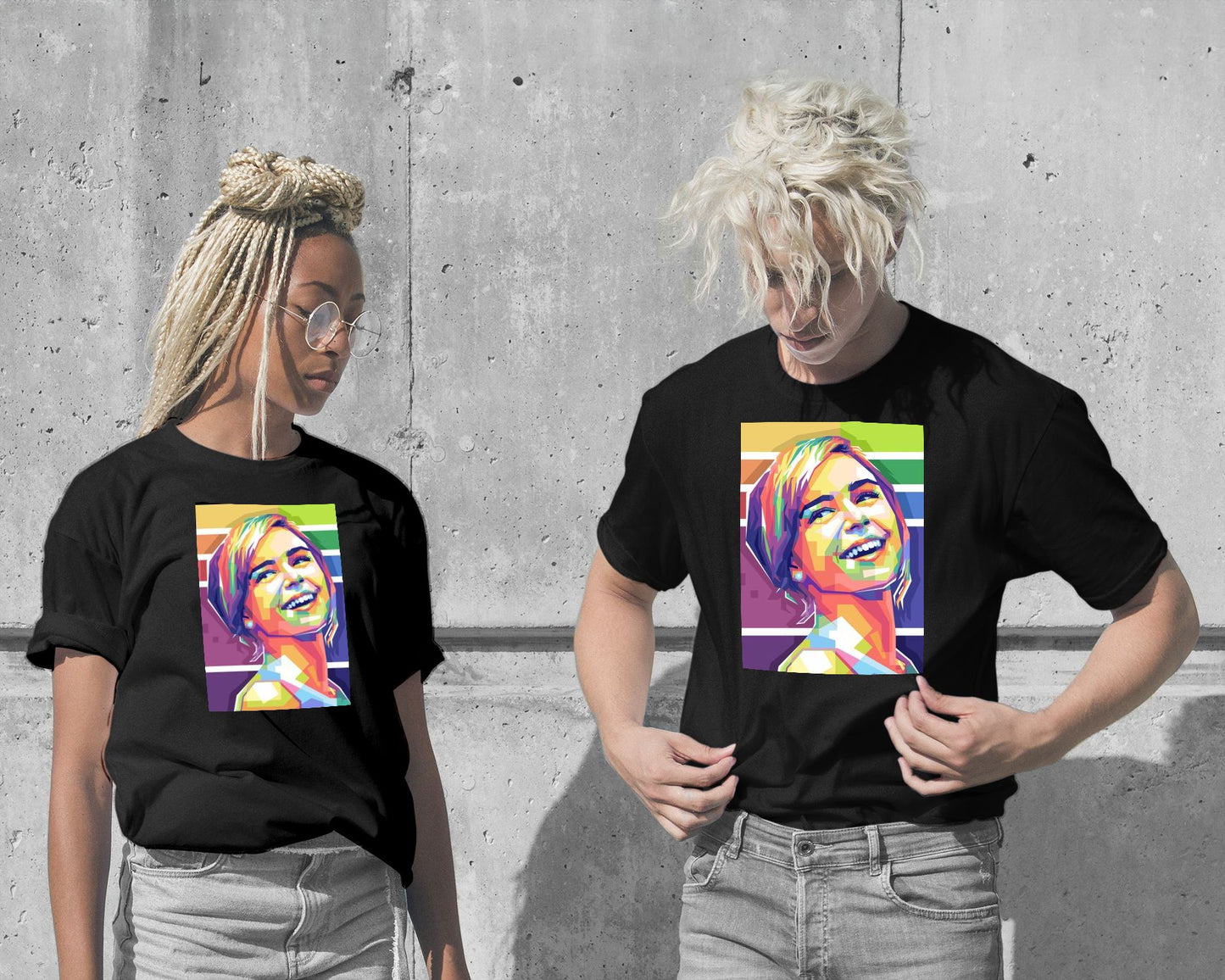 T-Shirt-Pop Art Girl Actress - @WpapArtist-wow.fan