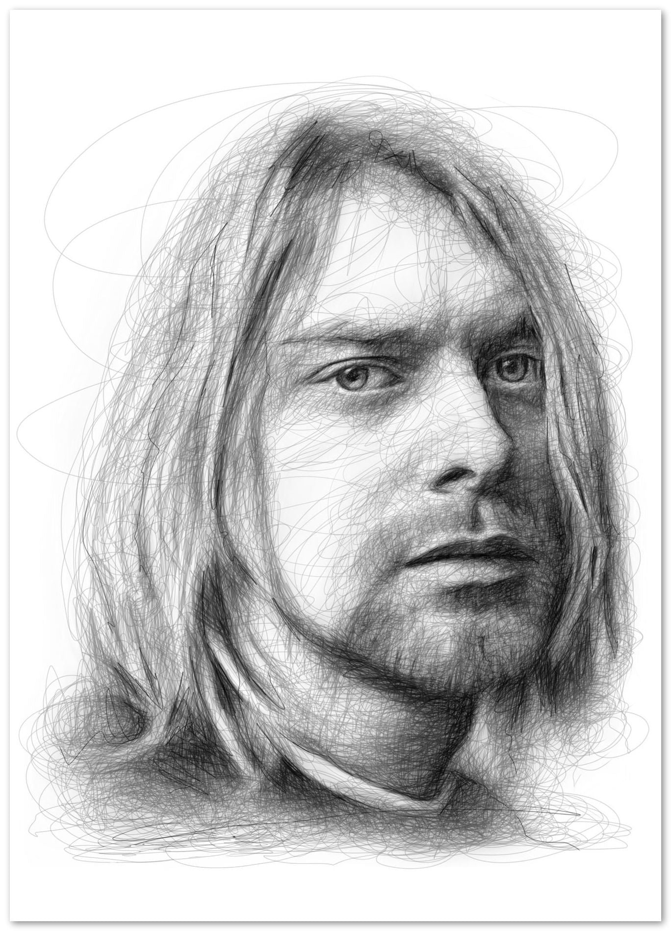 Portrait scribble art kurt cobain - @Dennyconstantine