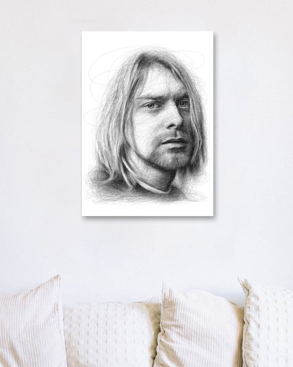 Portrait scribble art kurt cobain - @Dennyconstantine