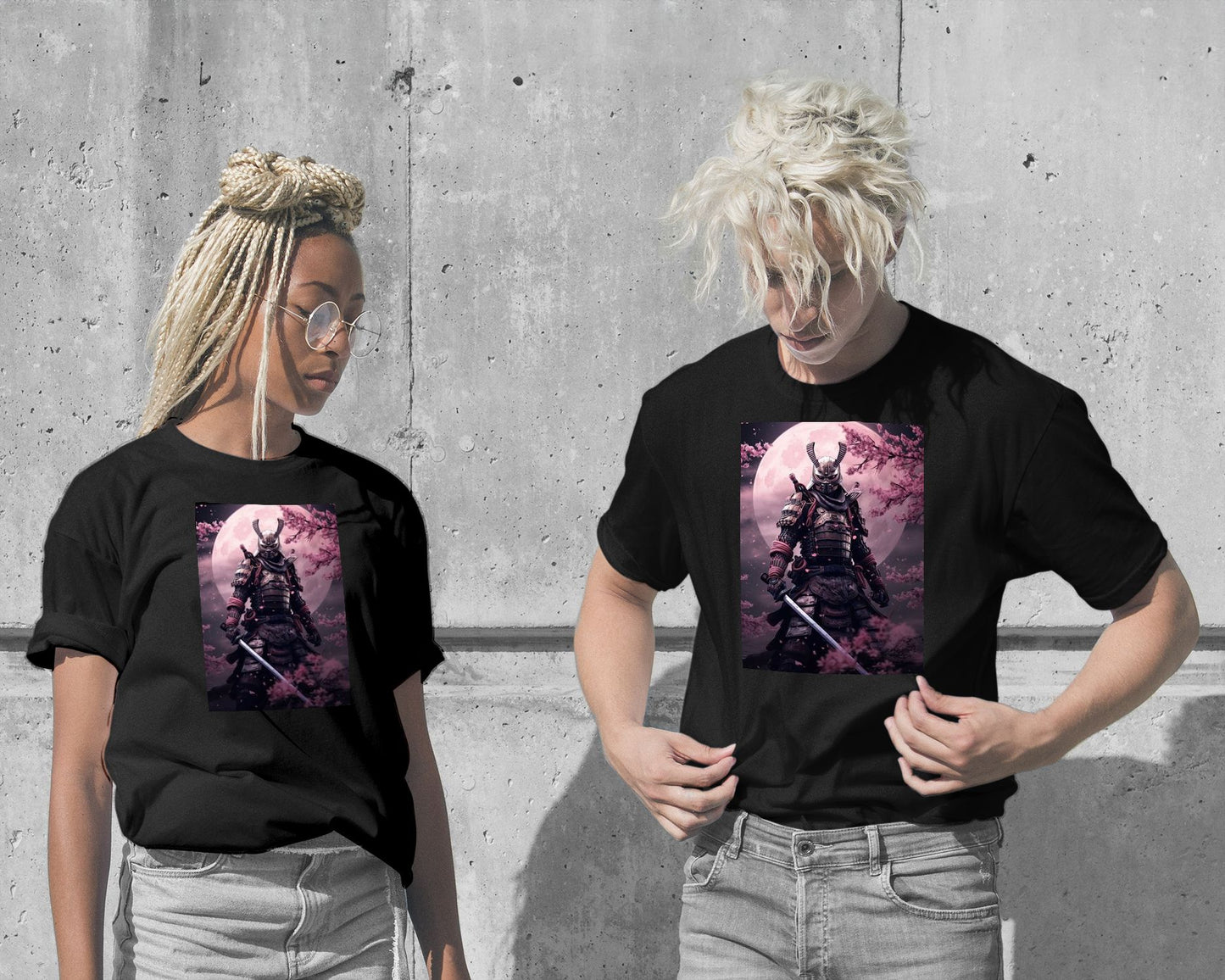 T-Shirt-Samurai Sakura Moon - @ZakeDjelevic-wow.fan