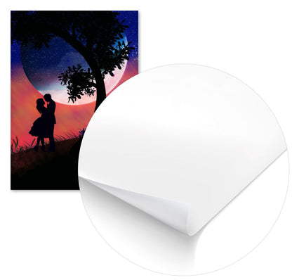 silhouette of a romantic couple under a tree with a view of  the earth - @elzart