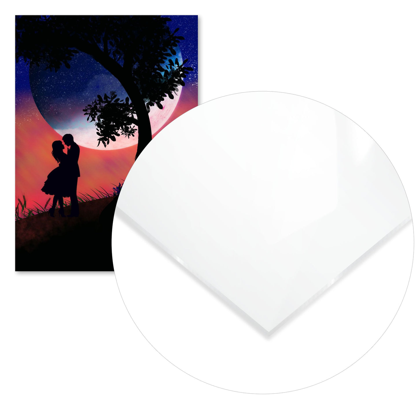 silhouette of a romantic couple under a tree with a view of  the earth - @elzart