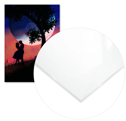 silhouette of a romantic couple under a tree with a view of  the earth - @elzart