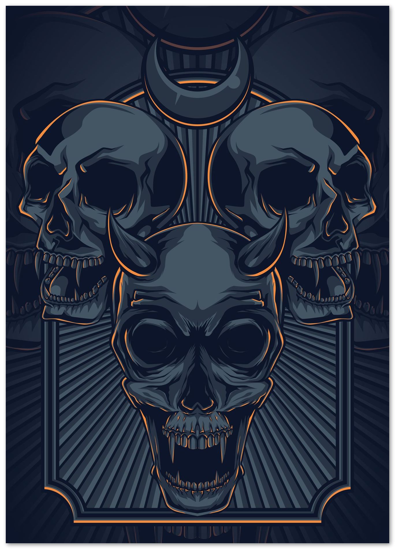 Skull Vintage Illustration - @PowerUpDesign