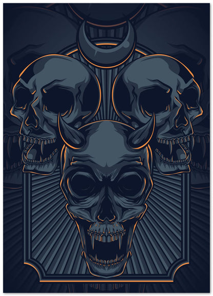 Skull Vintage Illustration - @PowerUpDesign