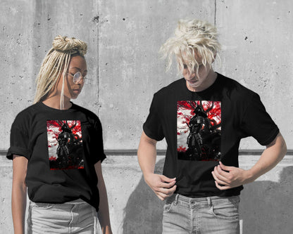 T-Shirt-Standing Red Samurai Forest - @SyanArt-wow.fan
