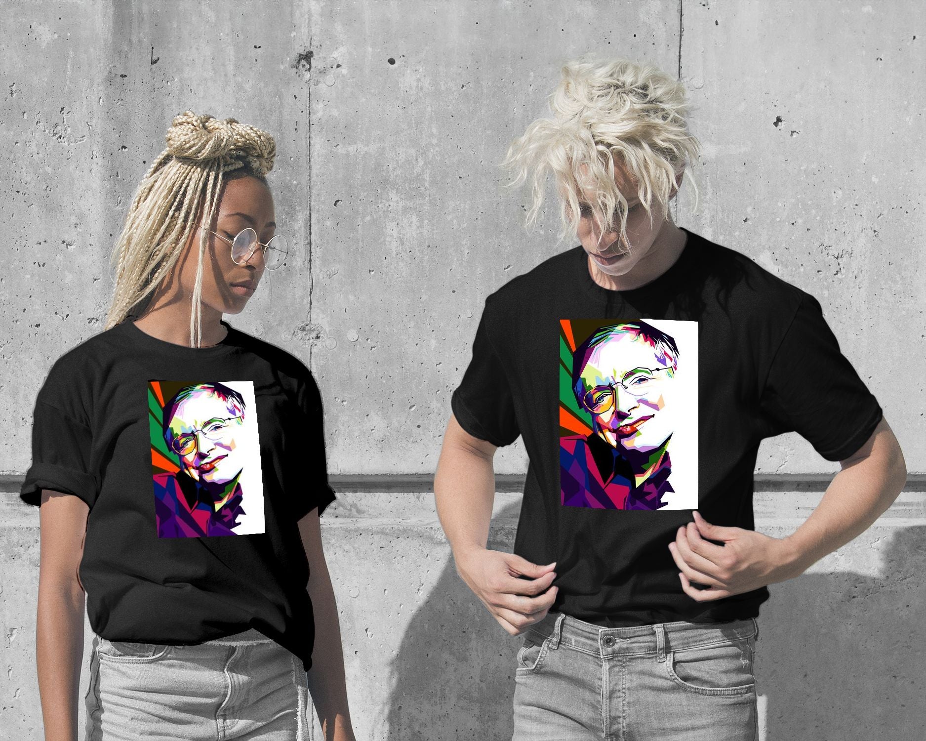 T-Shirt-Stephen Hawking pop art - @GhostArt-wow.fan