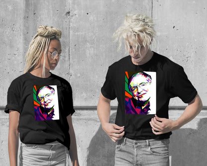 T-Shirt-Stephen Hawking pop art - @GhostArt-wow.fan